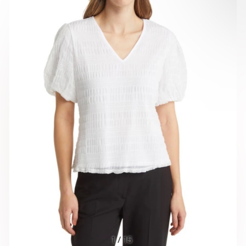 Vince Camuto ULTRA WHITE Lined Top Size 2X NWT